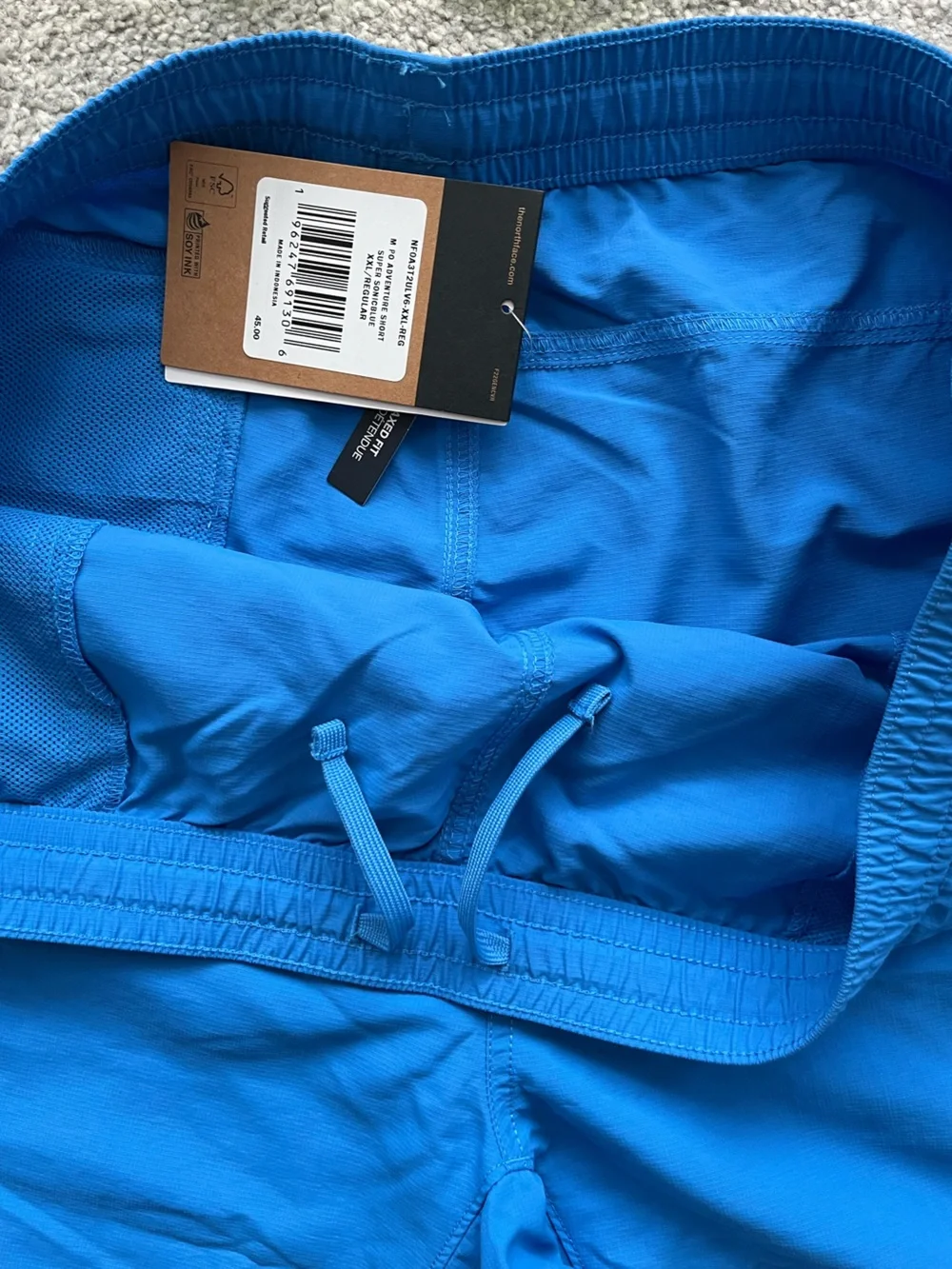 NWT The North Face Blue and Yellow Activewear Shorts and Swim Trunks Size XXL